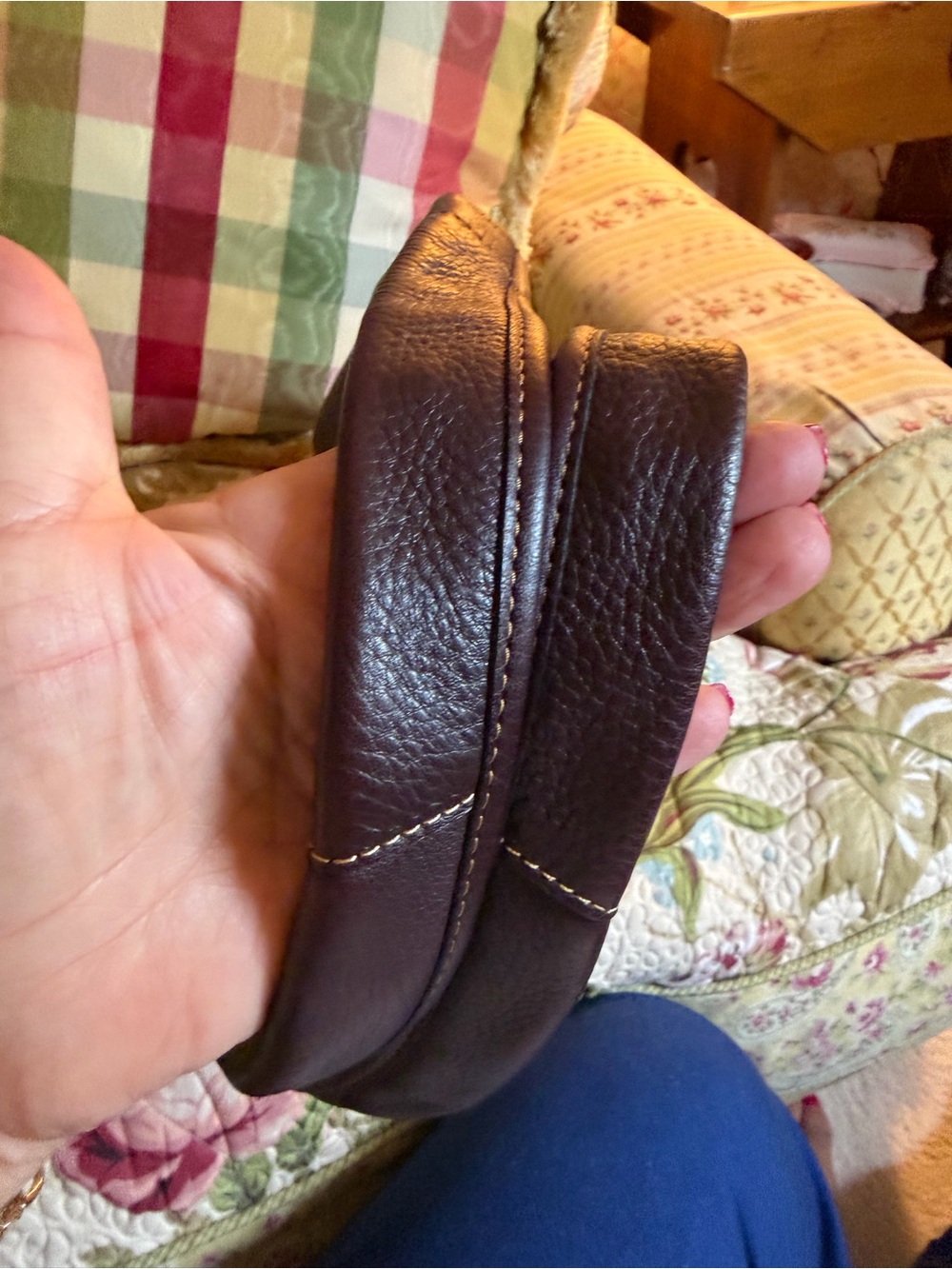 Coach vintage hobo dark burgundy leather  suede interior
 removable black bag - Picture 2 of 7